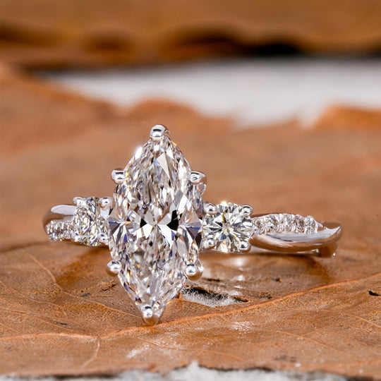 Elegant Marquise Cut Cubic Zirconia Ring