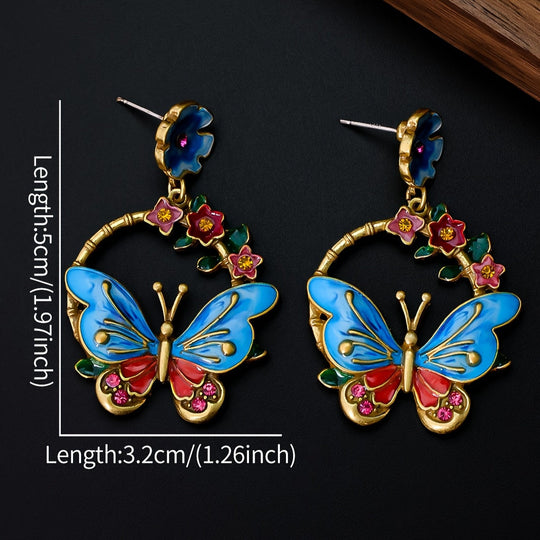 Stylish  Butterfly Enamel Earrings