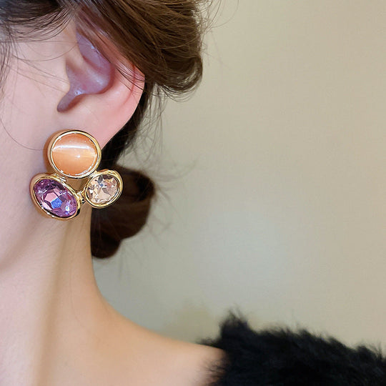 Trendy Style Oval Hollow Earrings