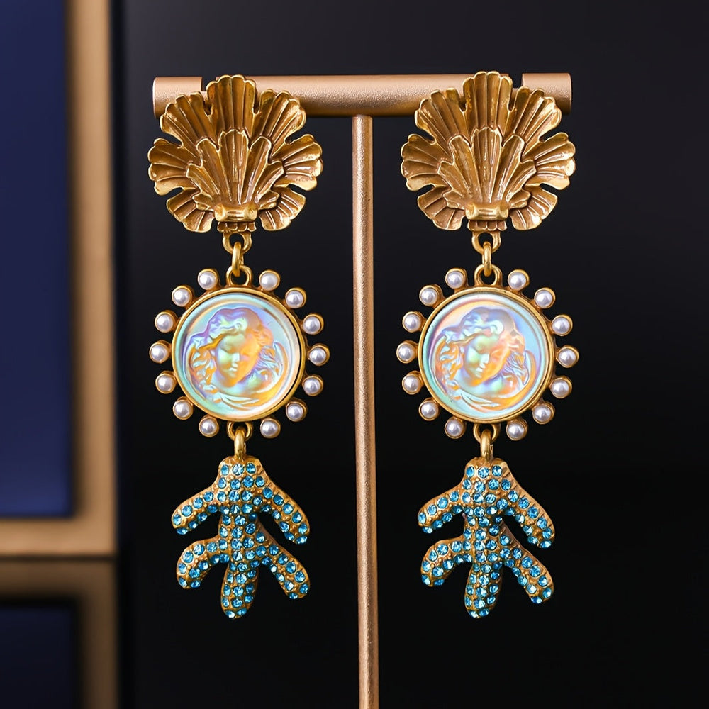 Sleek Shell & Cactus Earrings