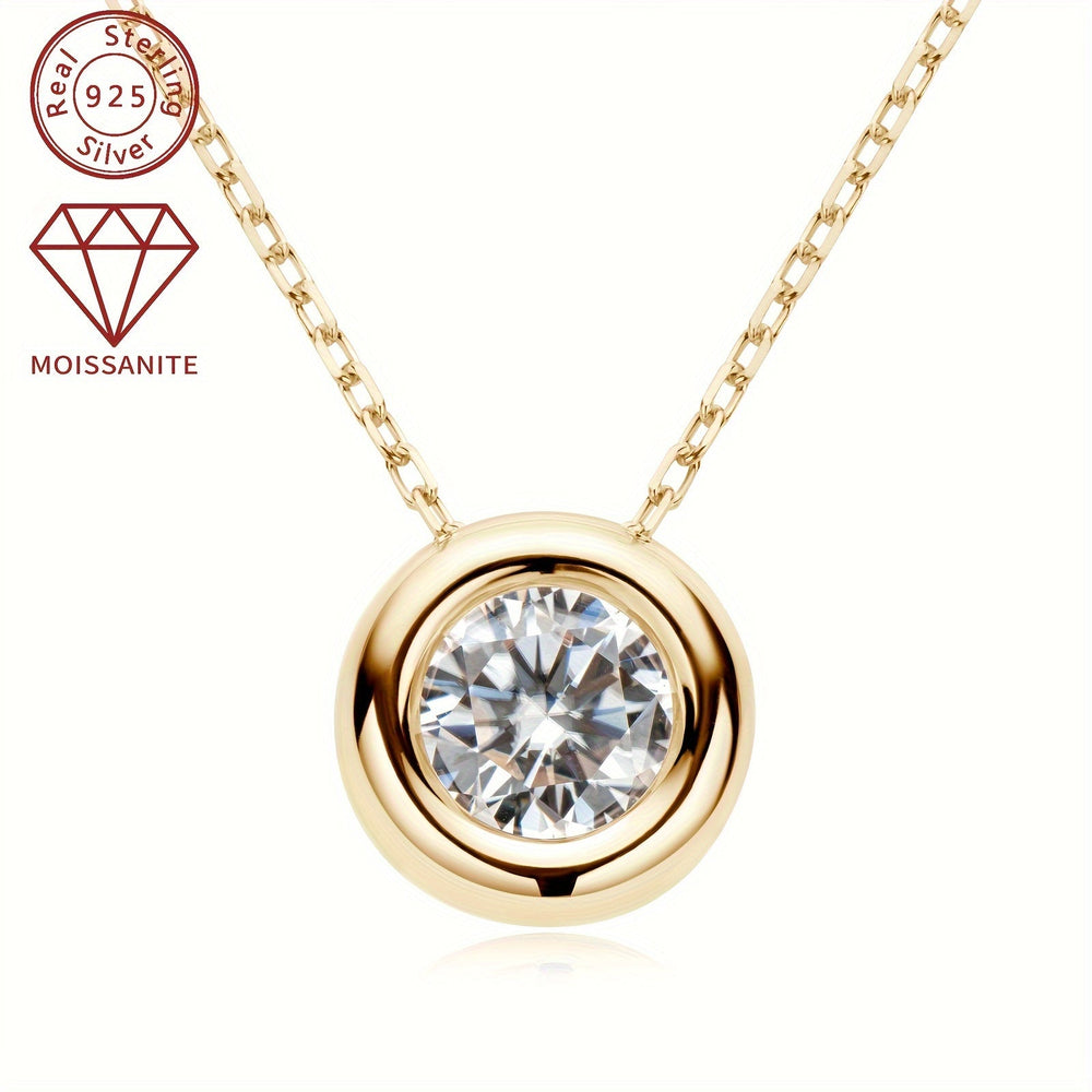 Silver Moissanite Pendant Necklace