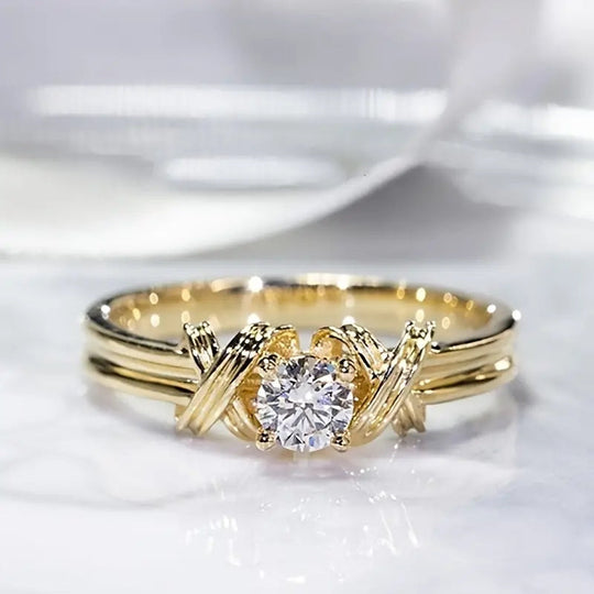 Golden Plated Elegant Promise Ring