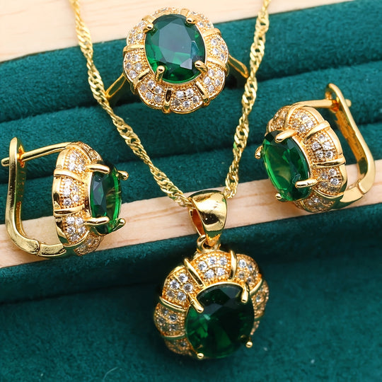 Elegant Elegant Multi-Color Cubic Zirconia Jewelry Set