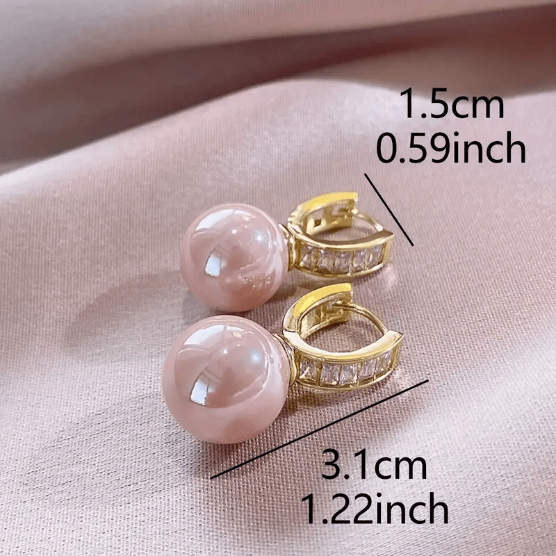 Timeless Pink Pearl Zirconia Earrings