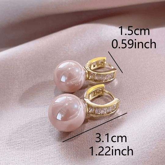 Timeless Pink Pearl Zirconia Earrings