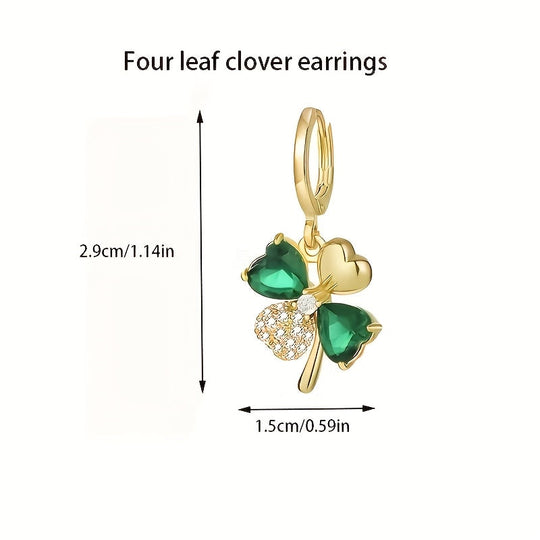 Elegant Four-Leaf Clover Earrings