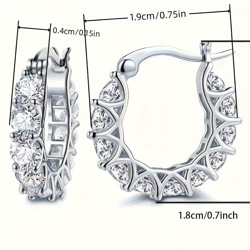 Stylish Zirconia Hoop Earrings