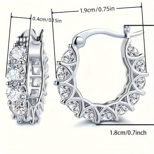 Stylish Zirconia Hoop Earrings