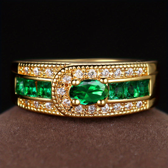 Stylish Inlaid Zirconia Band Ring