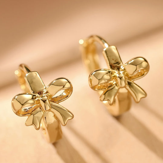 Elegant Bow Hoop Earrings