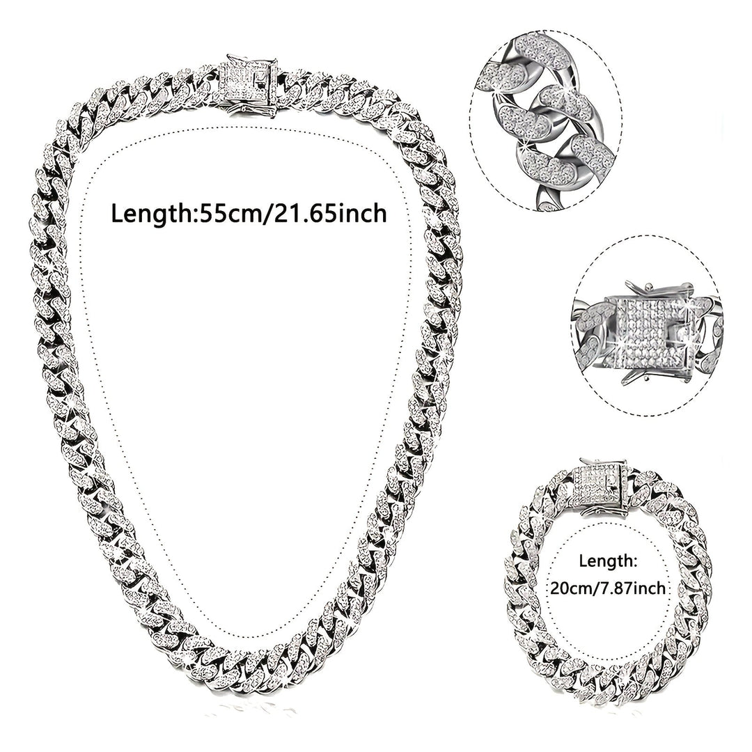 Elegant Cuban Chain Necklace Set
