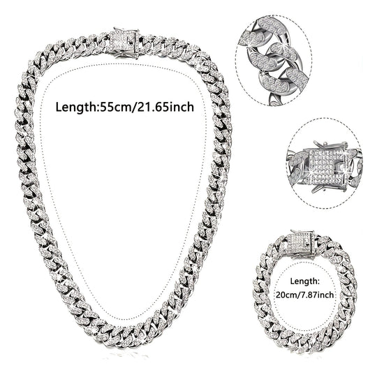 Elegant Cuban Chain Necklace Set