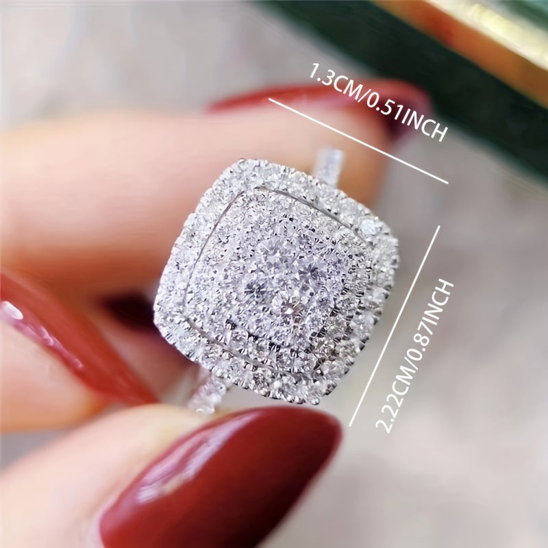 Modern Full White Zirconia Ring
