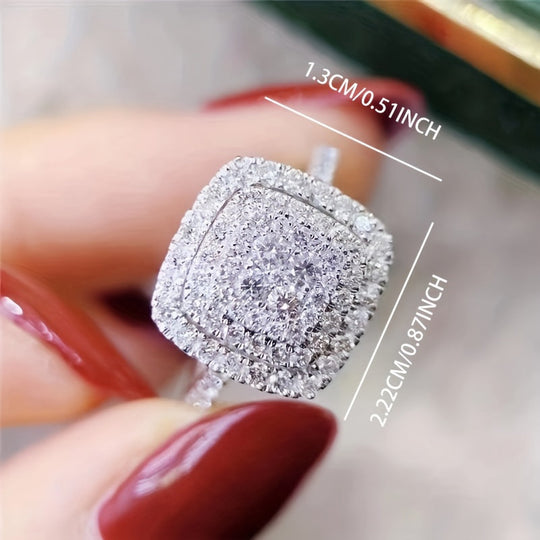 Modern Full White Zirconia Ring