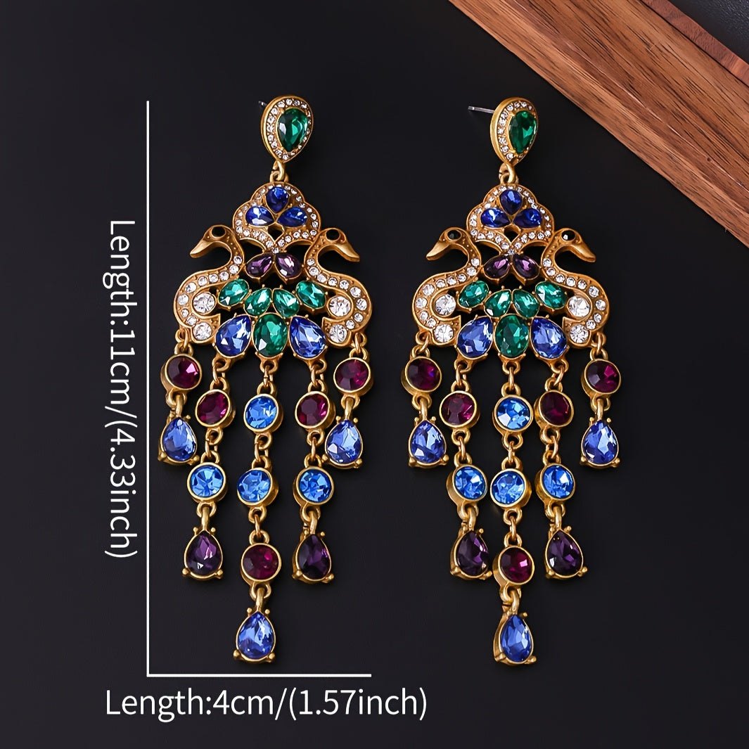 Trendy Peacock Dangle Earrings