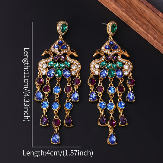 Trendy Peacock Dangle Earrings