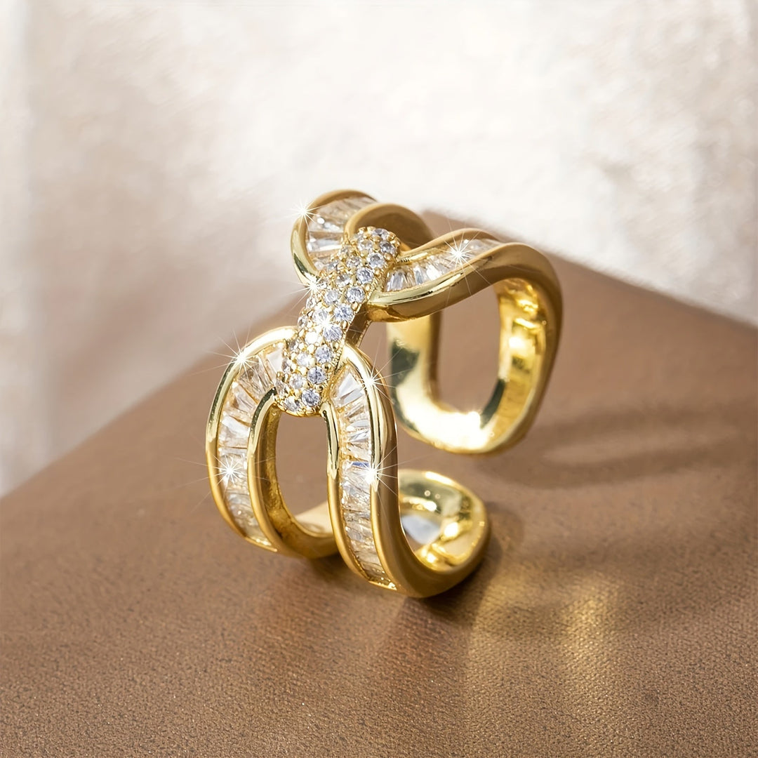 Elegant Cubic Zirconia Open Ring