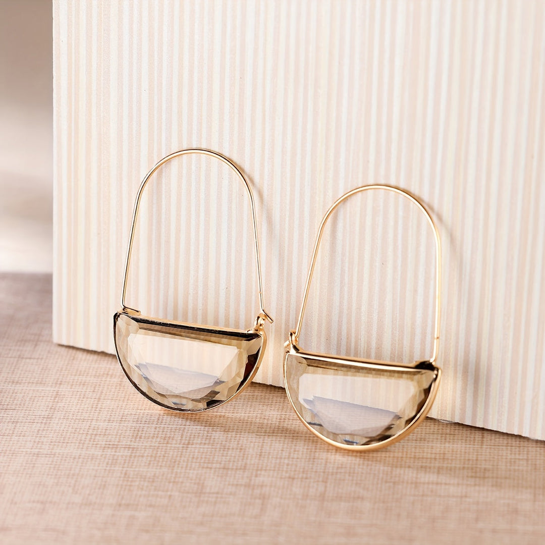 Semi-Circular Transparent Hoop Earrings