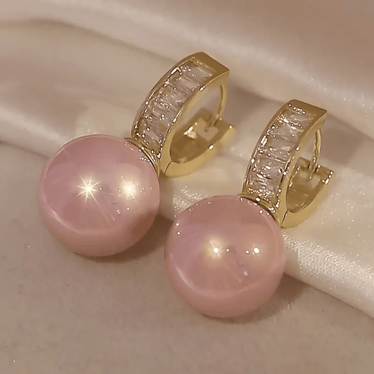 Timeless Pink Pearl Zirconia Earrings
