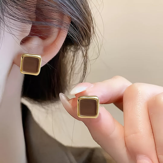 Trendy Elegant Small Square Earrings