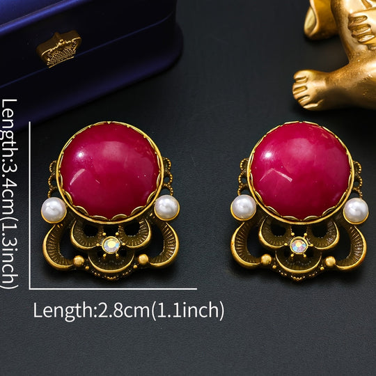 Classic Natural Gemstone Stud Earrings
