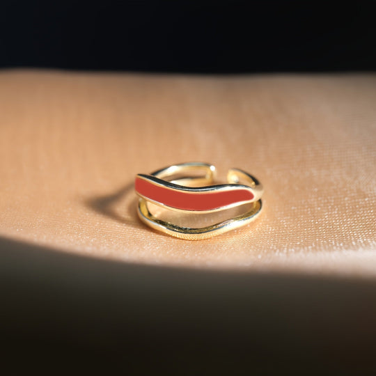 Adjustable Retro Double Layer Open Ring