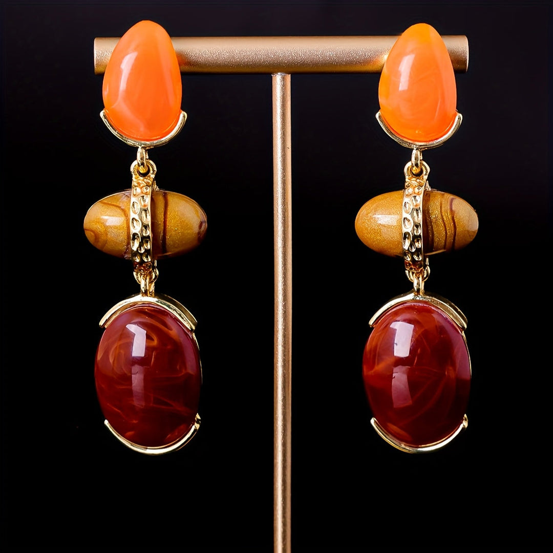 Retro Trendy Oval Teardrop Earrings