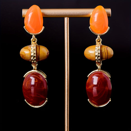 Retro Trendy Oval Teardrop Earrings
