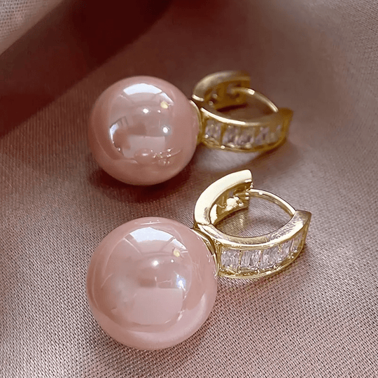 Timeless Pink Pearl Zirconia Earrings