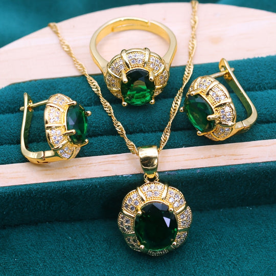 Elegant Elegant Multi-Color Cubic Zirconia Jewelry Set