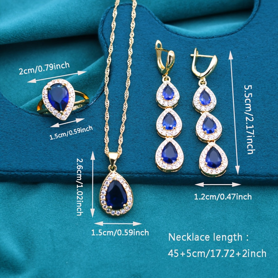 Elegant Trendy Water Drop Style Jewelry Set