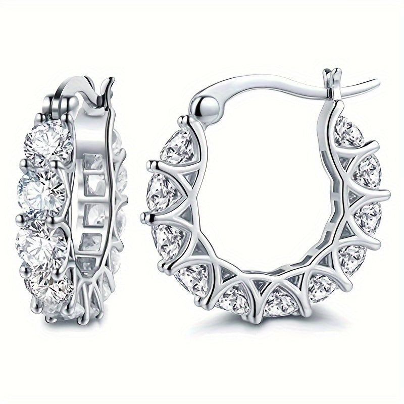 Stylish Zirconia Hoop Earrings