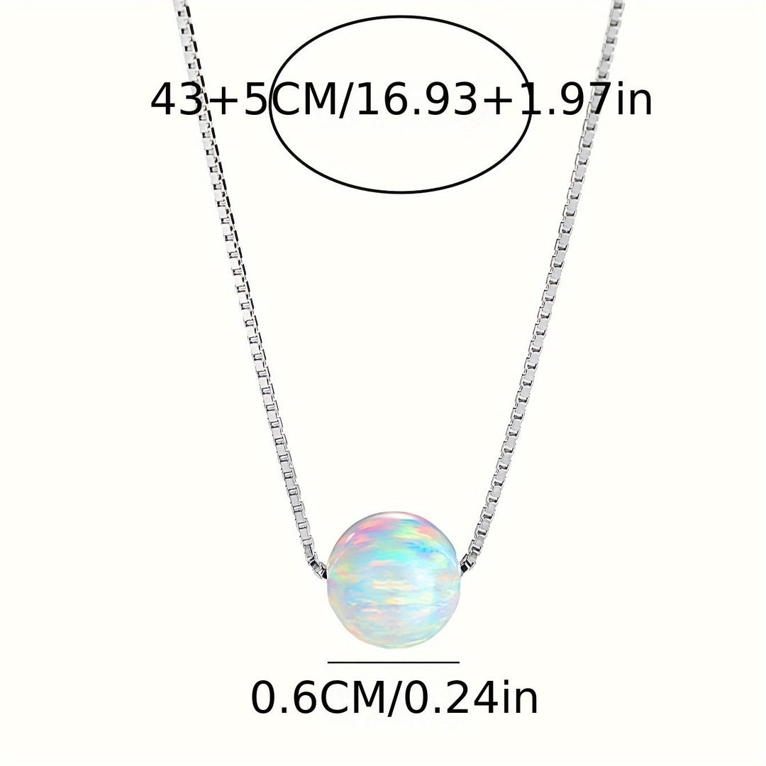 Timeless Round White Opal Necklace
