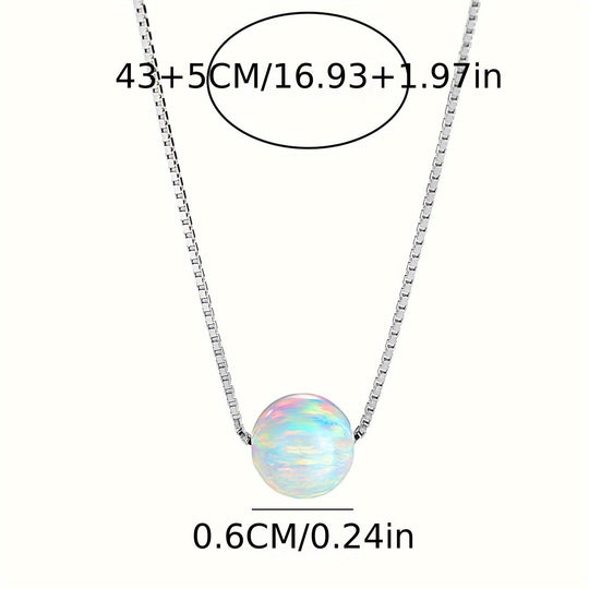 Timeless Round White Opal Necklace