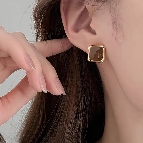 Trendy Elegant Small Square Earrings