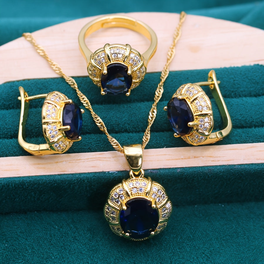Elegant Elegant Multi-Color Cubic Zirconia Jewelry Set