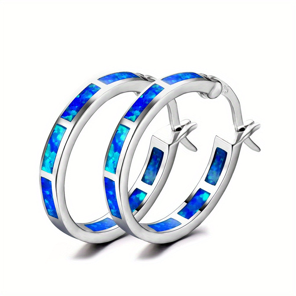 Timeless Boho Opal Hoop Earrings