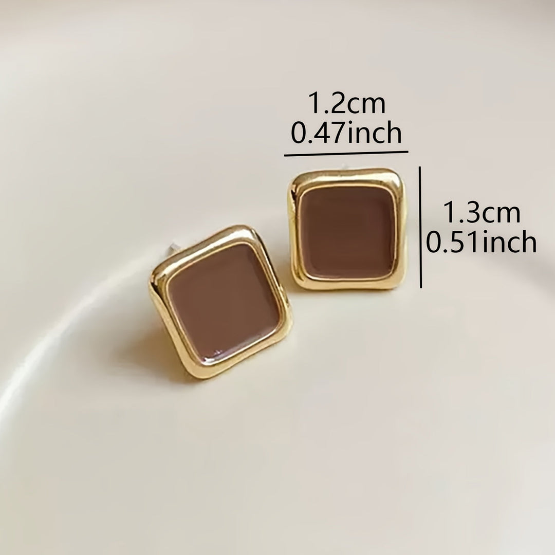 Trendy Elegant Small Square Earrings