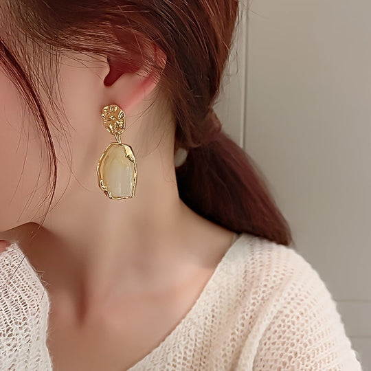 Irregular Geometric Resin Dangle Earrings