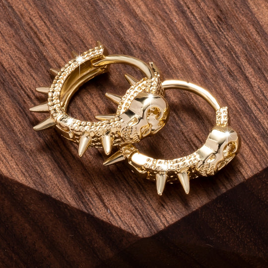 Classic Elegant Skull Hoop Earrings