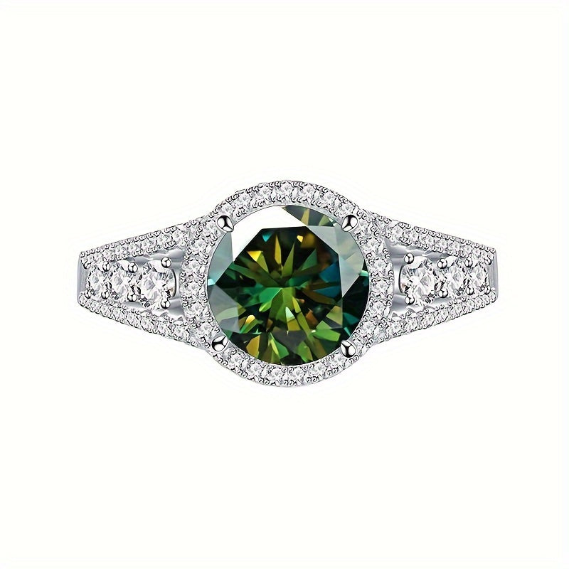 Elegant Blue Moissanite Ring