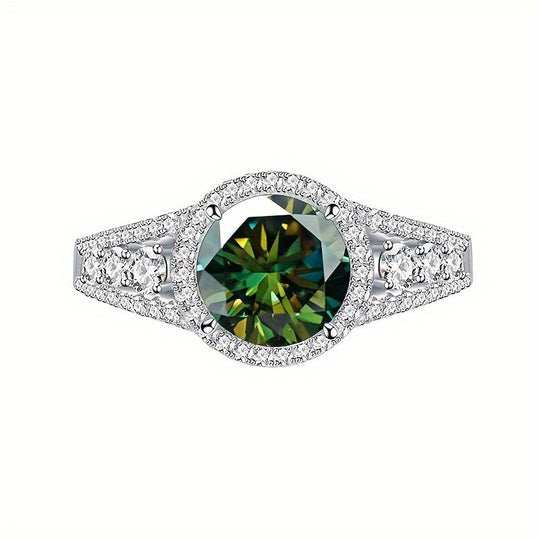 Elegant Blue Moissanite Ring