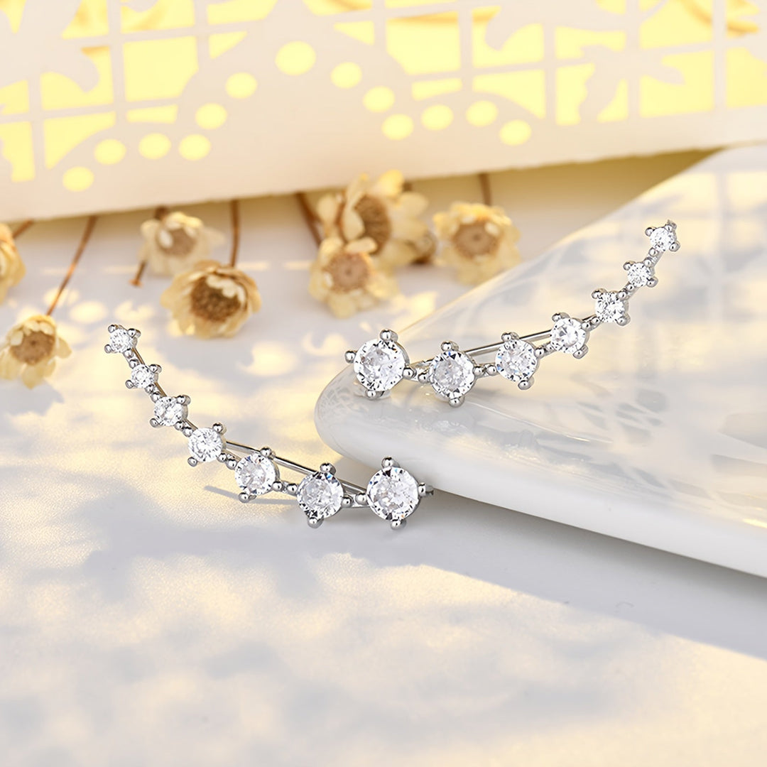 Stylish Seven Stone Design Earrings