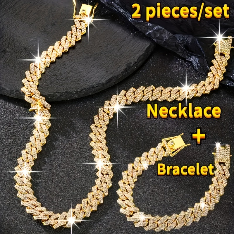 Elegant Cuban Chain Necklace Set