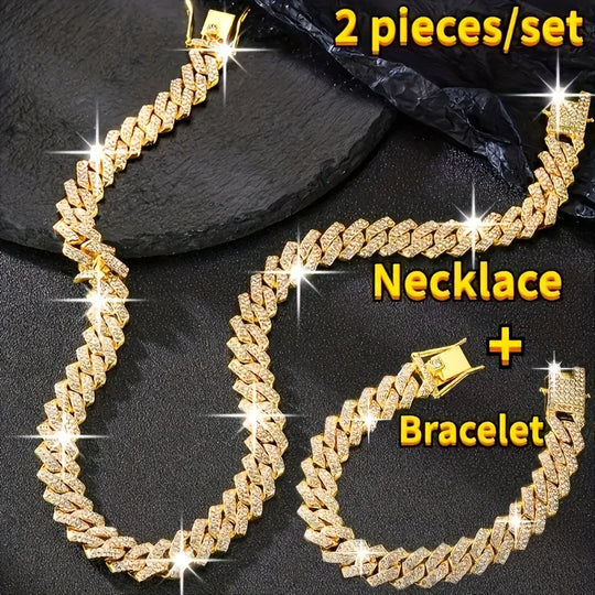 Elegant Cuban Chain Necklace Set
