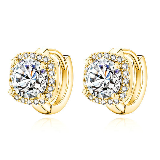 Square Earrings Gold 18k